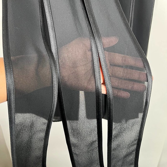 JS Collections Women’s Chiffon Split Panel Layered Dress Pants 8 Black - Picture 6 of 8